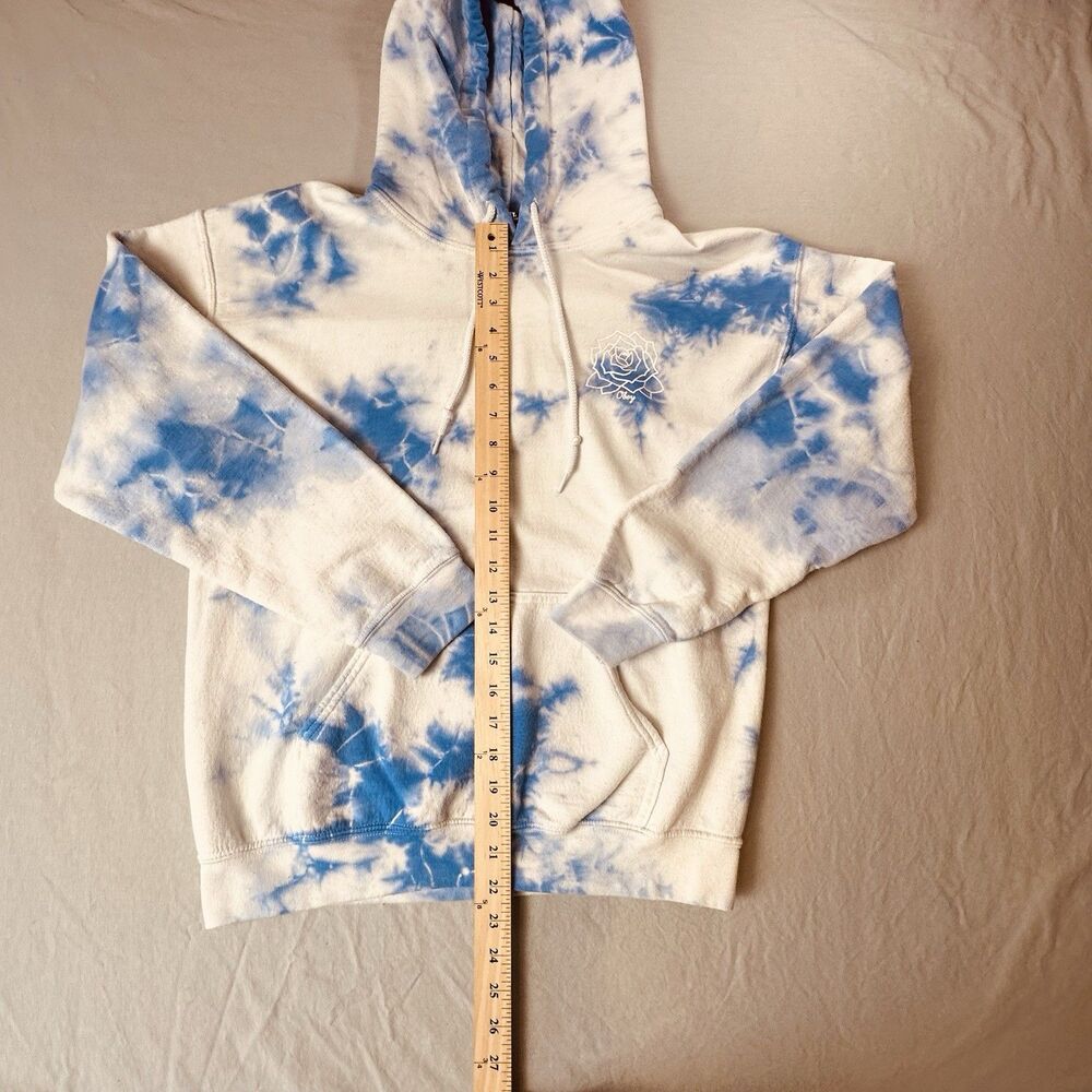 OBEY worldwide Tie Dye Hoodie Flower Design White Blue Shepard Fairey Art - Picture 6 of 8